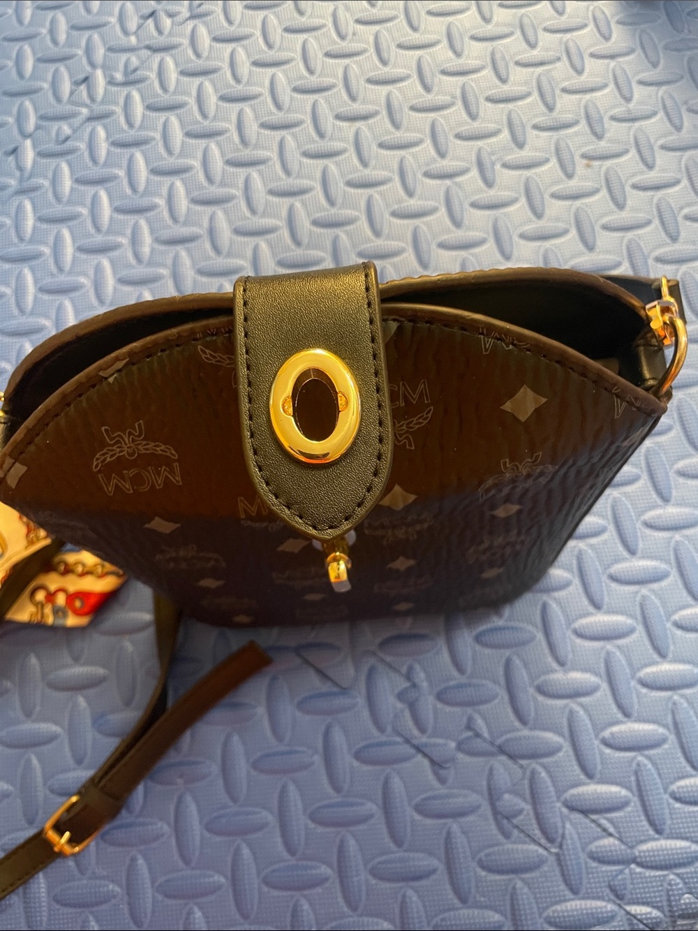 MCM Monogram Crossbody Bag with Scarf Accent - Picture 2 of 4